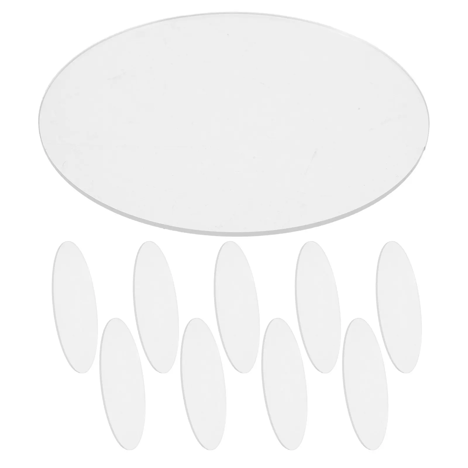 

10Pcs Clear Acrylic Lamp Shade Replacement 15Cm Round 2Mm Thick Floodlight Bulb Cover for Patio Backyard Pathway Garden Lighting