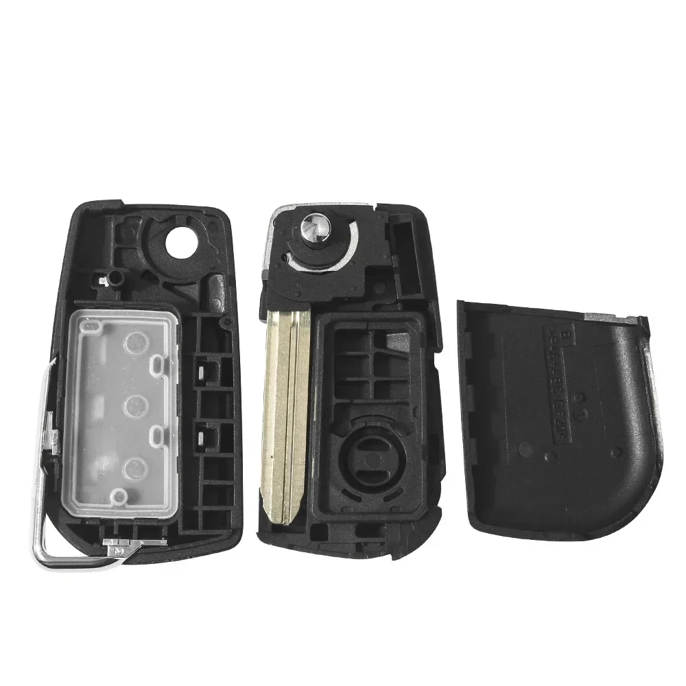 KEYYOU casing cangkang kunci mobil lipat untuk Toyota Levin Camry Reiz Highlander Corolla TOY48/TOY43 Blade 2/3 Buttoms