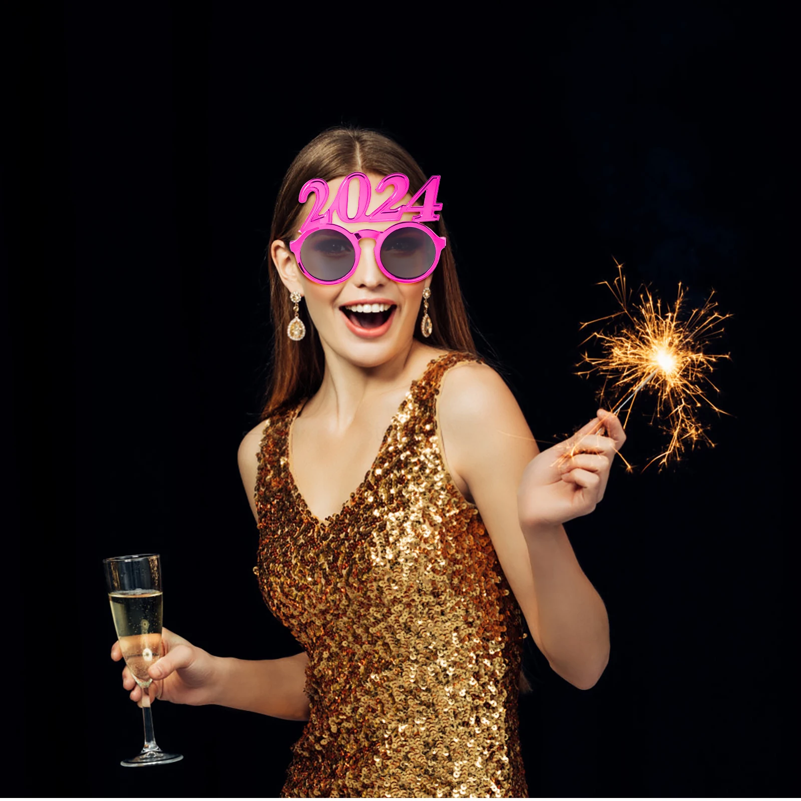 

2024 Modeling Eye Wear Party Glasses Decor Light Weight Compact Size for New Year Parties New Year Glasses Eyeglasses Props