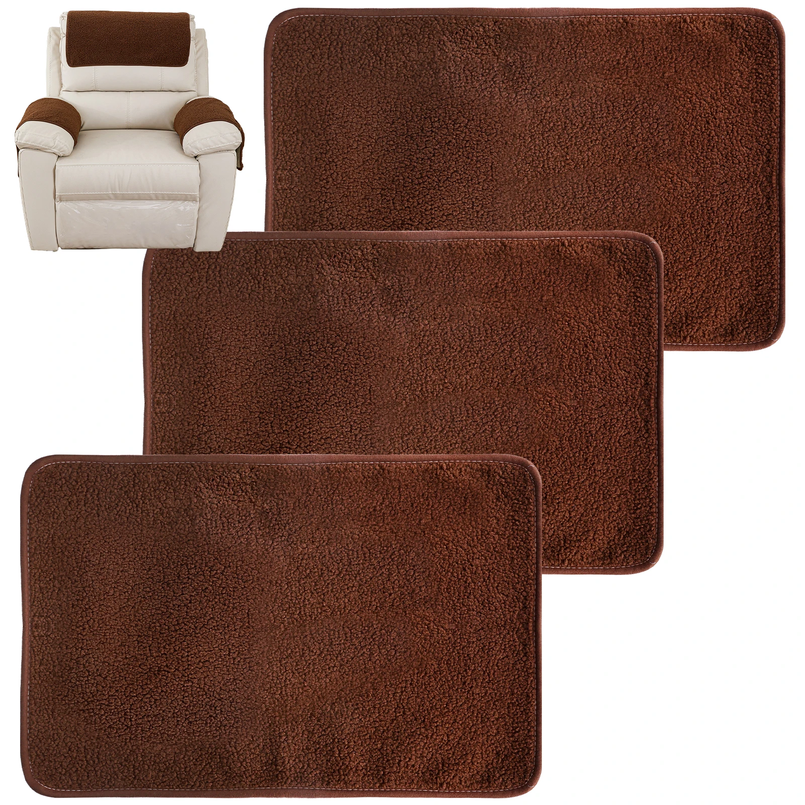 3 stuks bank hoofdsteun hoes zacht polyester fauteuil hoofdsteun beschermer slijtvaste fauteuil hoofdsteun hoes - afbeelding 1
