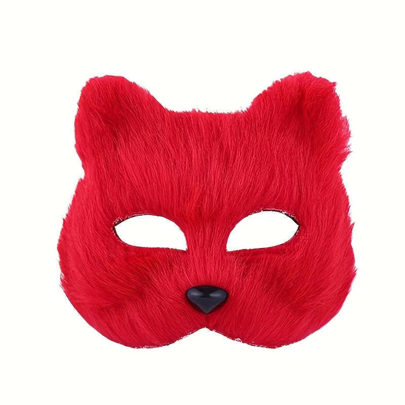 Masque Cosplay Animal Cat Fox pour Femme, Demi-visage en Forme de Renard, Masques pour les Yeux, Halloween, Noël, Carnaval, Habillage, Accessoires de Costume de ixSexy