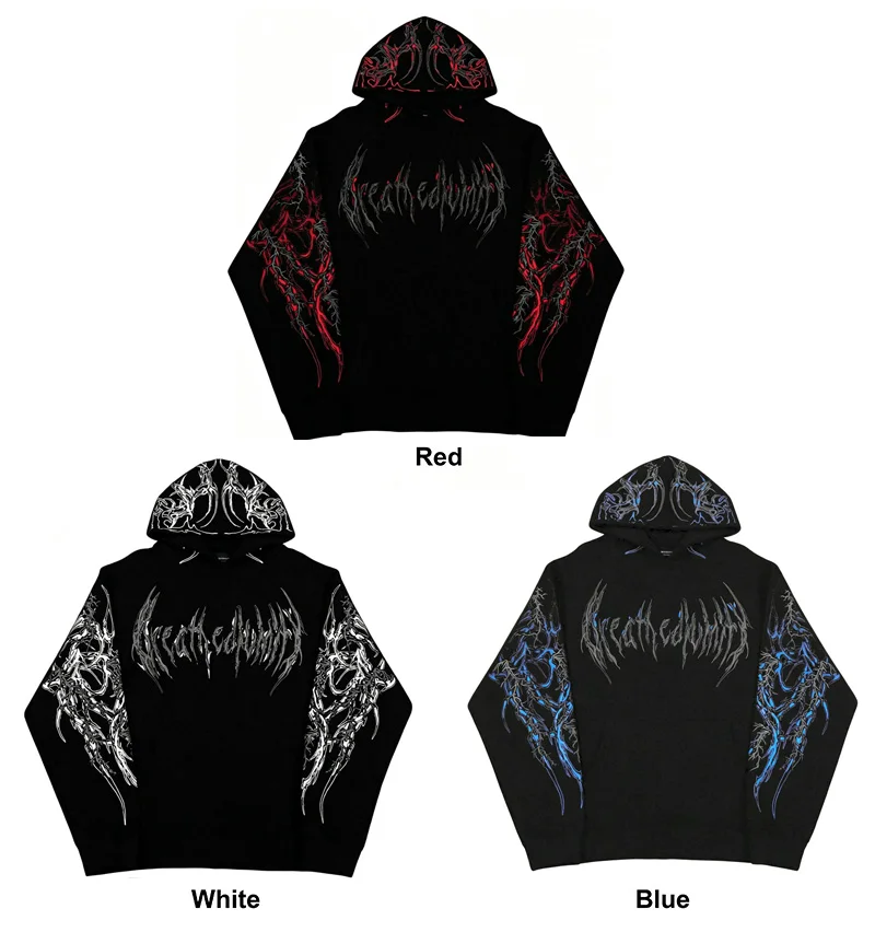 2026 Modell Herren-Kapuzenpullover mit 3D-Totenkopf-Druck für Herbst/Winter Street-Punk-Sportbekleidung Bequem für Fitness und Training – Detail 5