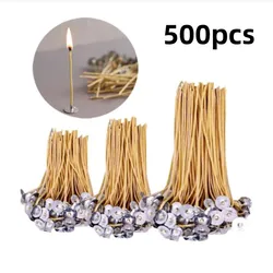 8-20cm 50 PCS/100 PCS/500 PCS Candle Wicks Smokeless Wax Pure Cotton Core For DIY Candle Making Pre-Waxed Wicks Party Supplies