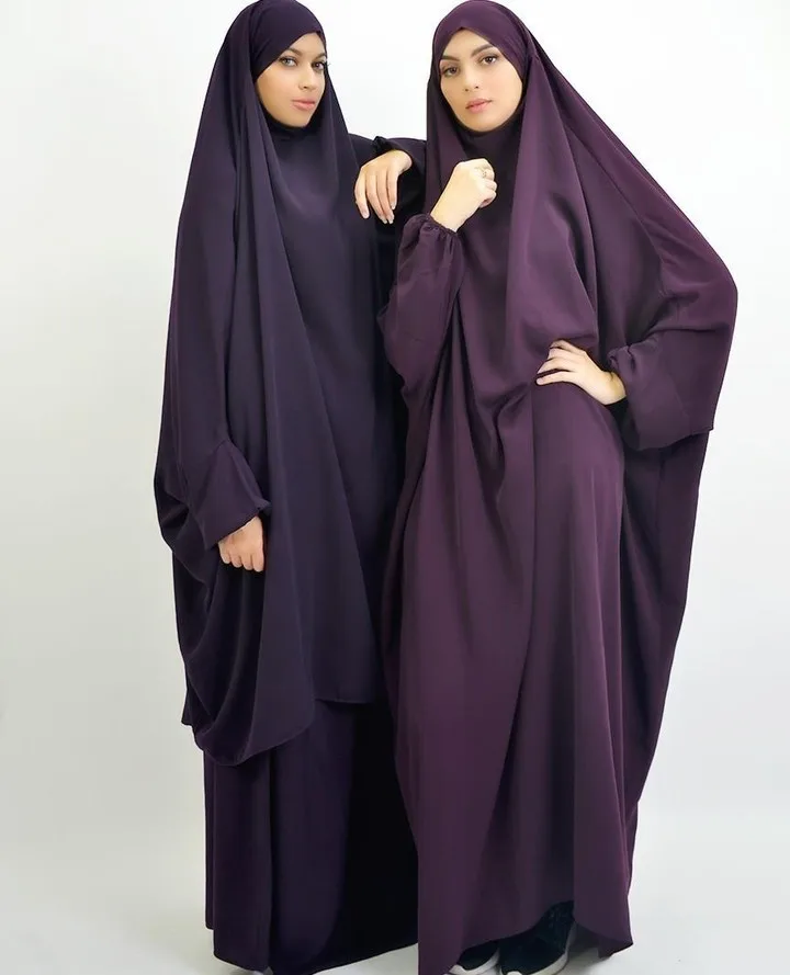 Eid Hooded Caftan One Piece Amira Khimar Muslim Women Overhead Hijab Prayer Garment Long Dress Turkey Burqa Islamic Robe Ramadan