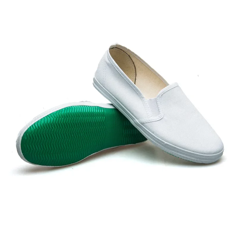 Canvas Shoes for Women Men White Martial Arts Shoes Casual Soft Soled Gymnastics Elastic Shallow Mouth Cloth Flat Shoes