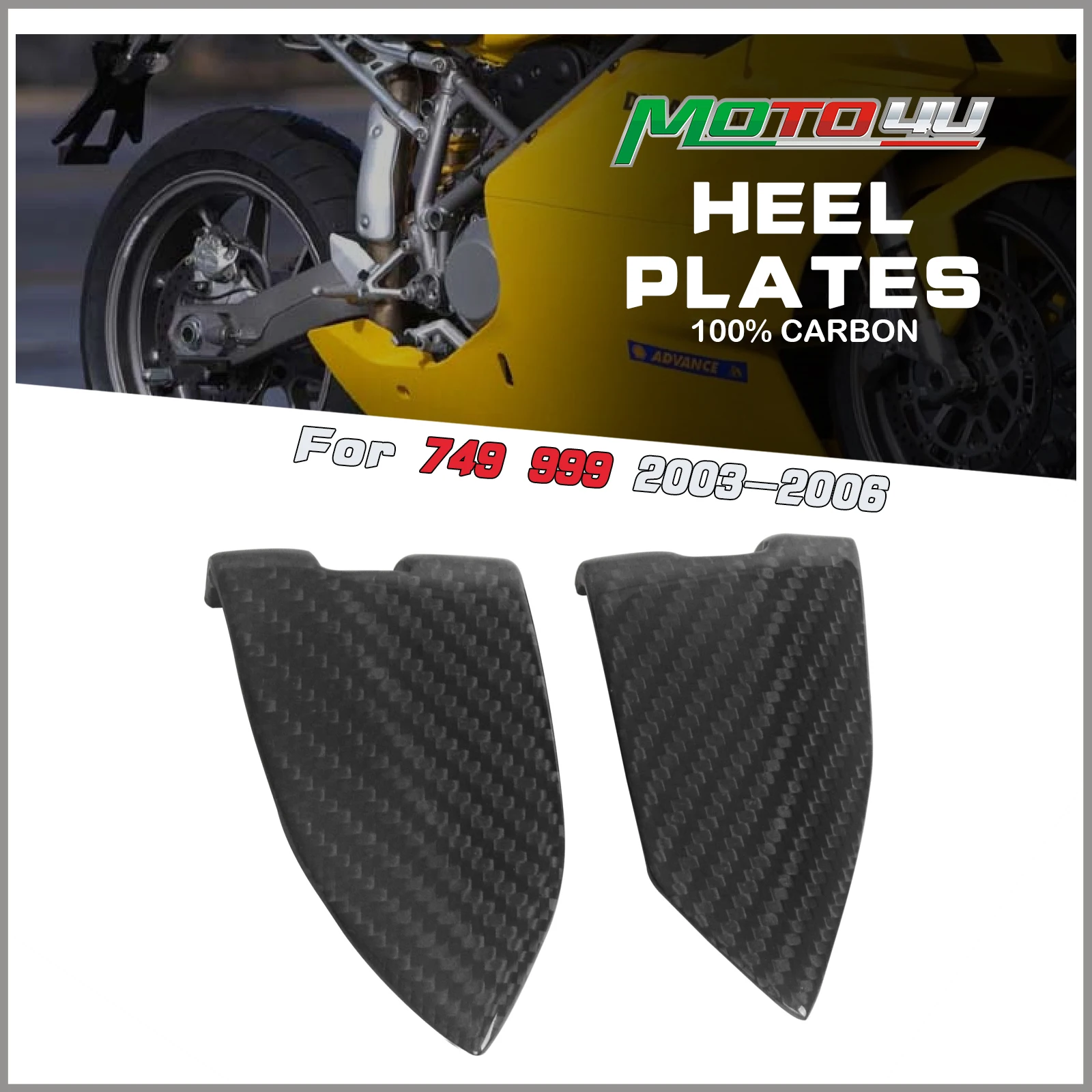 

For Ducati 749 999 2003 2004 2005 2006 100% Carbon Fiber Heel Plates Driver Heel Guard Plate Motorcycle Modification Rearset