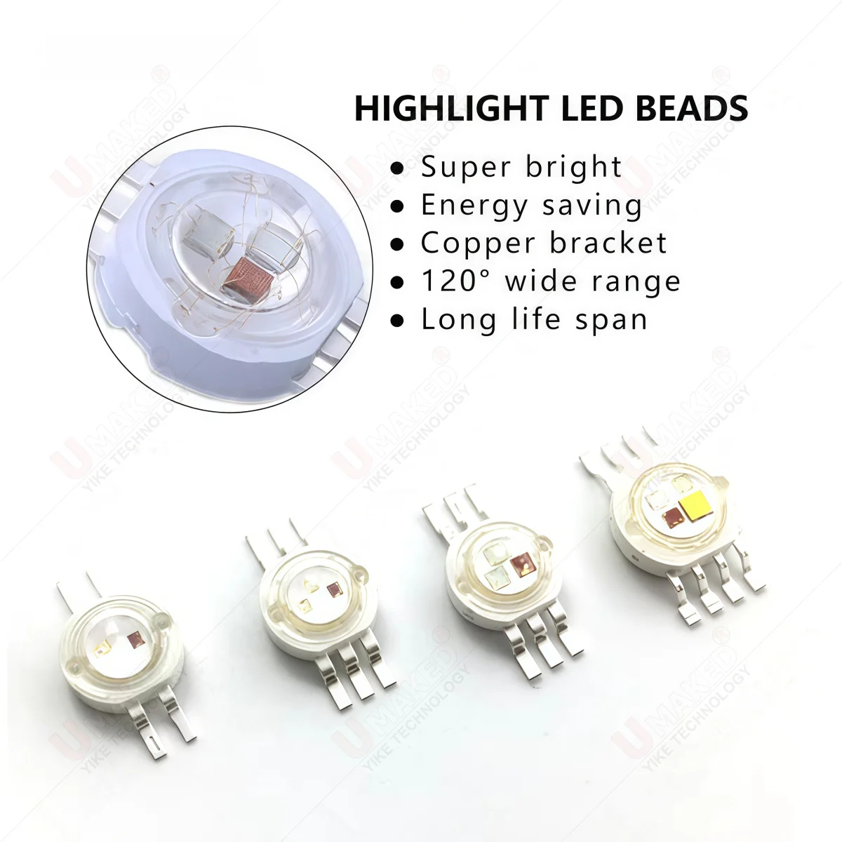 10 قطعة 4P 6P 8Pin RGB RGBW RGBWW عالية الطاقة LED الخرز 1 واط 3 واط لأضواء المسرح ، الأضواء السفلية ، تركيبات الإضاءة DIY