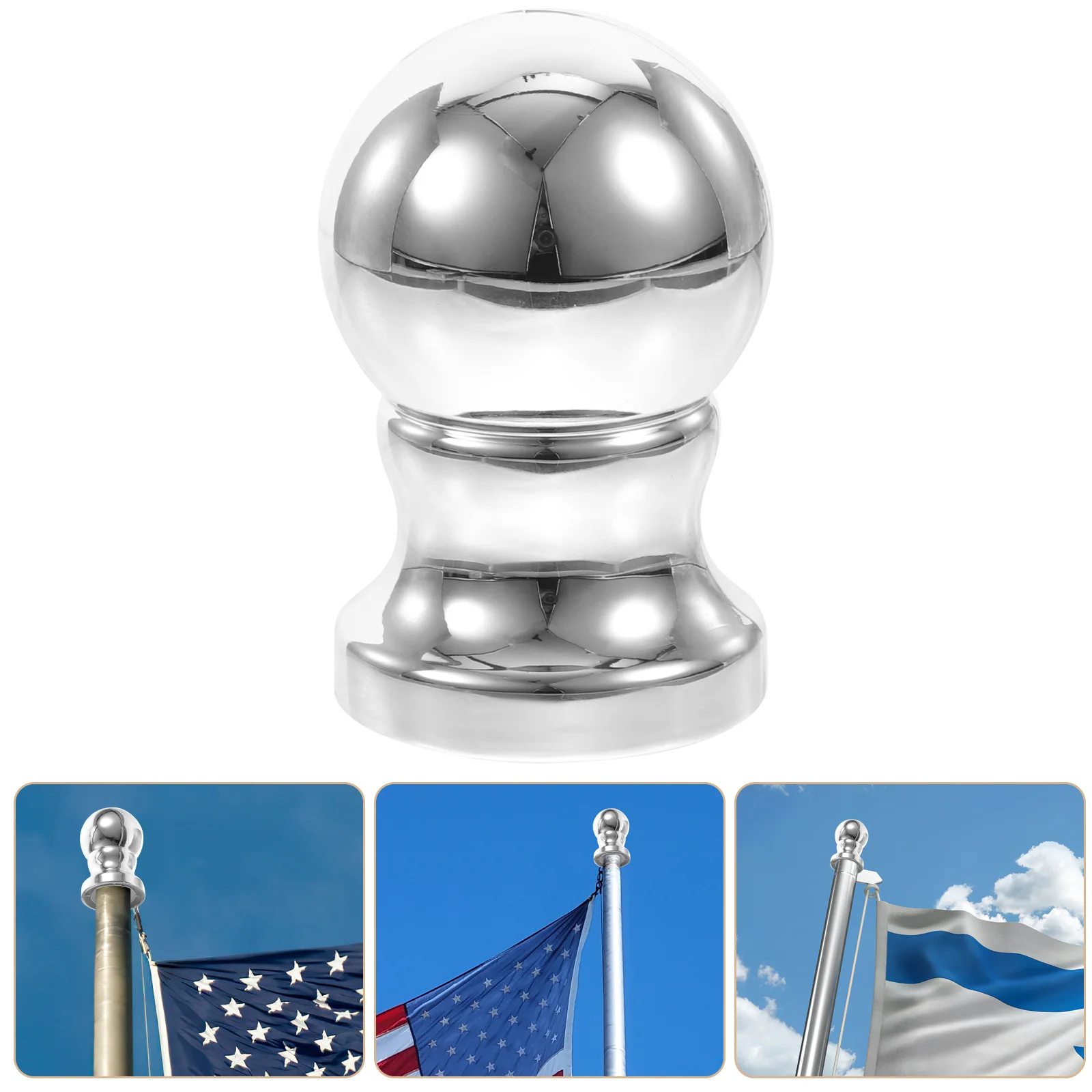 Replacement Flagpole Topper Decoration Banner Abs Parts Yard Finials Kit