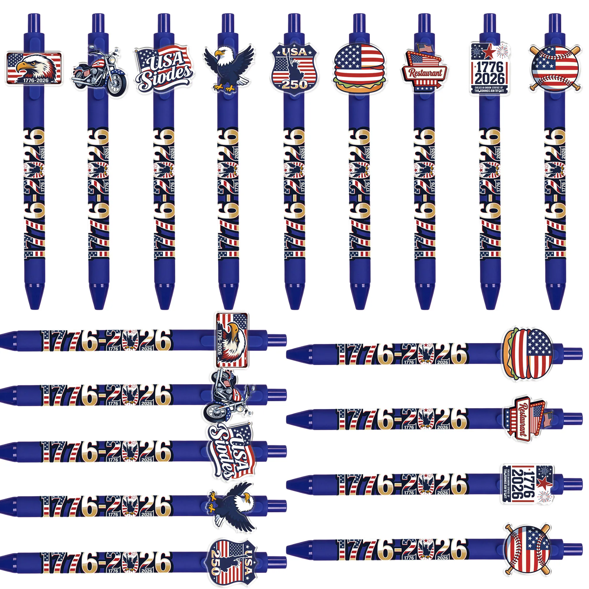 9 pieces / 18 pieces Creative Independence Day Series Ballpoint Pens 250th Anniversary Push Button Pen
