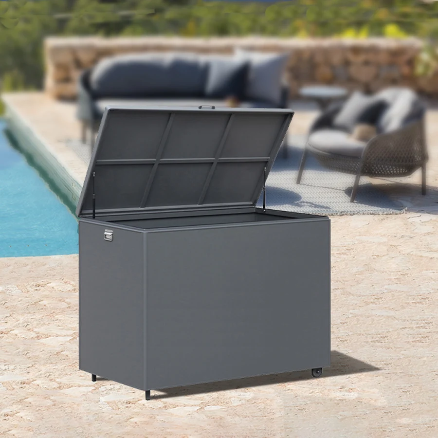 Customized Waterproof Aluminum PVC Board Outdoor Cushion Box for Garden Storage Box Storing Outdoor