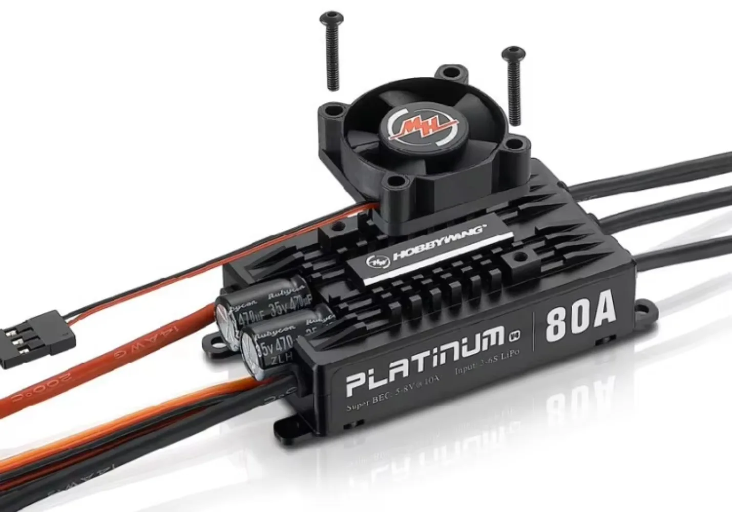 오리지널 Hobbywing 플래티넘 프로 V4 80A 3-6S Lipo BEC 빈 몰드 브러시리스 ESC, RC 드론 항공기 헬리콥터용, 1 개