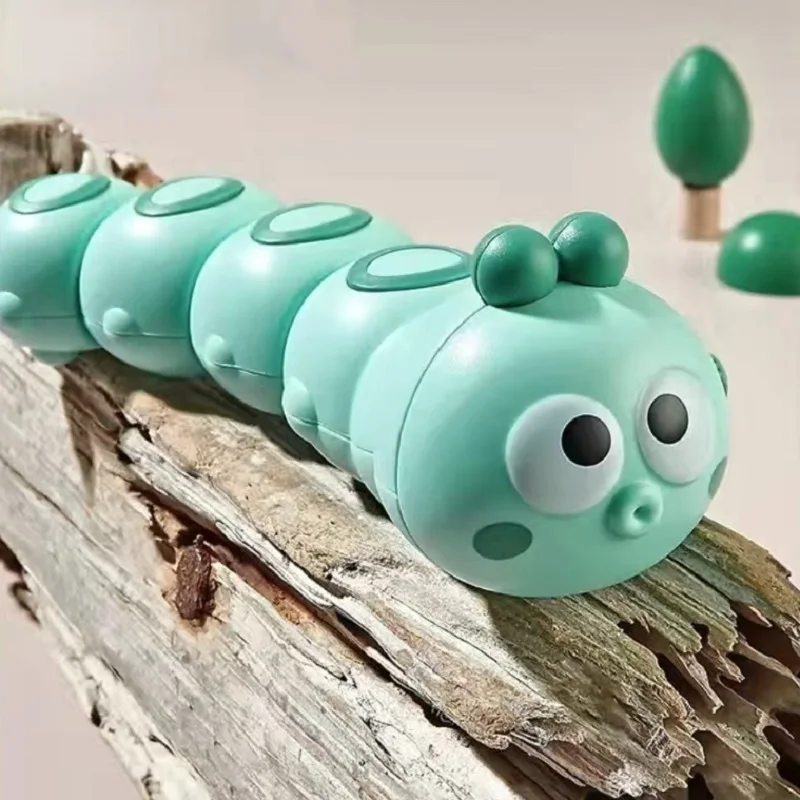 

Cute Face Color Clockwork Caterpillar Reptile Toy For Kid Animal Crawling Early Educational Parent Baby Wind Up Interactive Gift