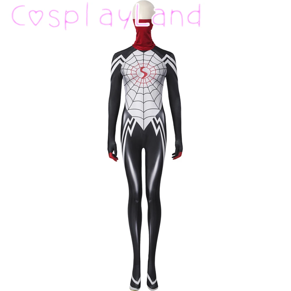 Lady Jumpsuit Silk Cindy The Moon Cosplay Costume Spandex Tights Zentai Suit Halloween Outfit  Women Jumpsuit Scarf