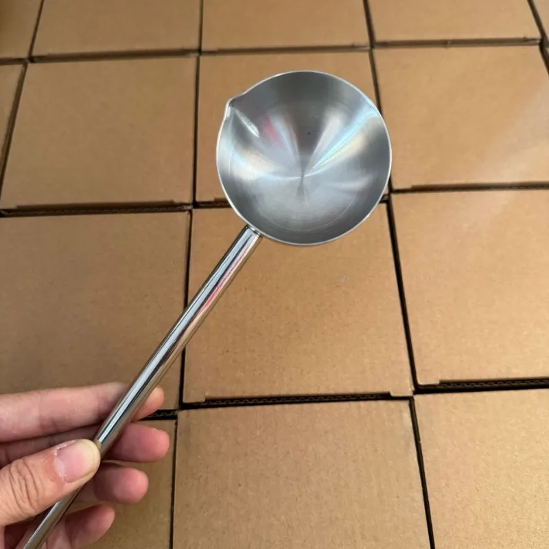Stainless Steel Extended Handle Hot Oil Spoon Oil Burning and Splashing Small Spoon Oil Pouring and Hot Oil Special Small Pot