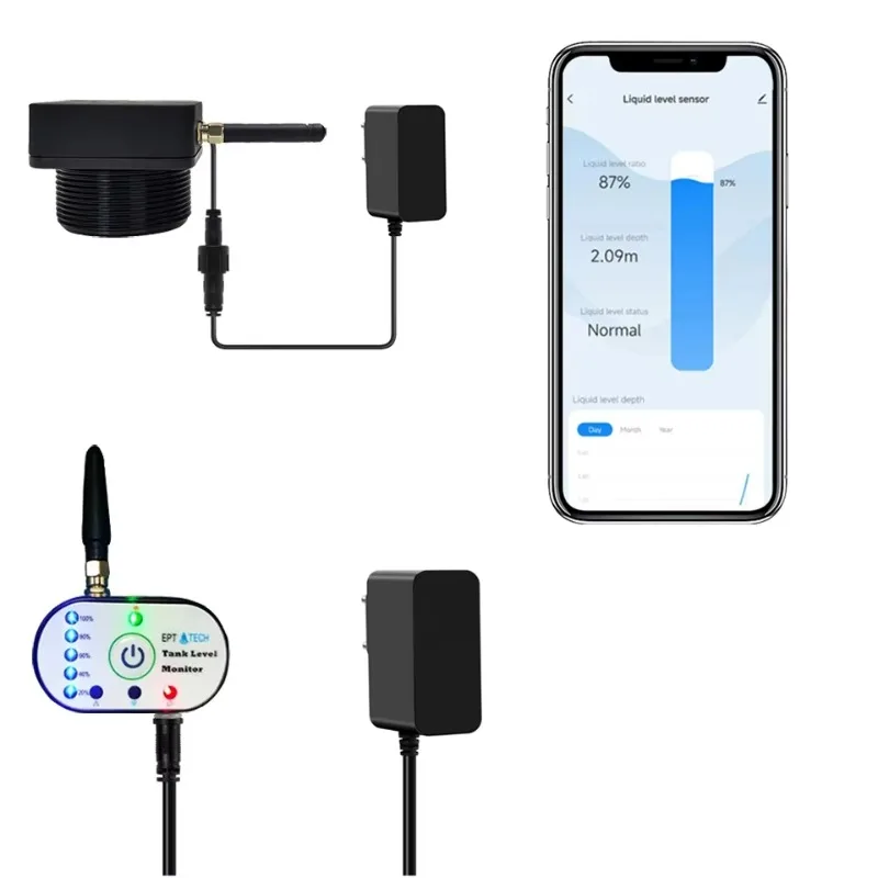 TLC2502P Tuya Long Distance Water Tank Monitor Wifi Ultrasonic Sensor Low Level Indicator