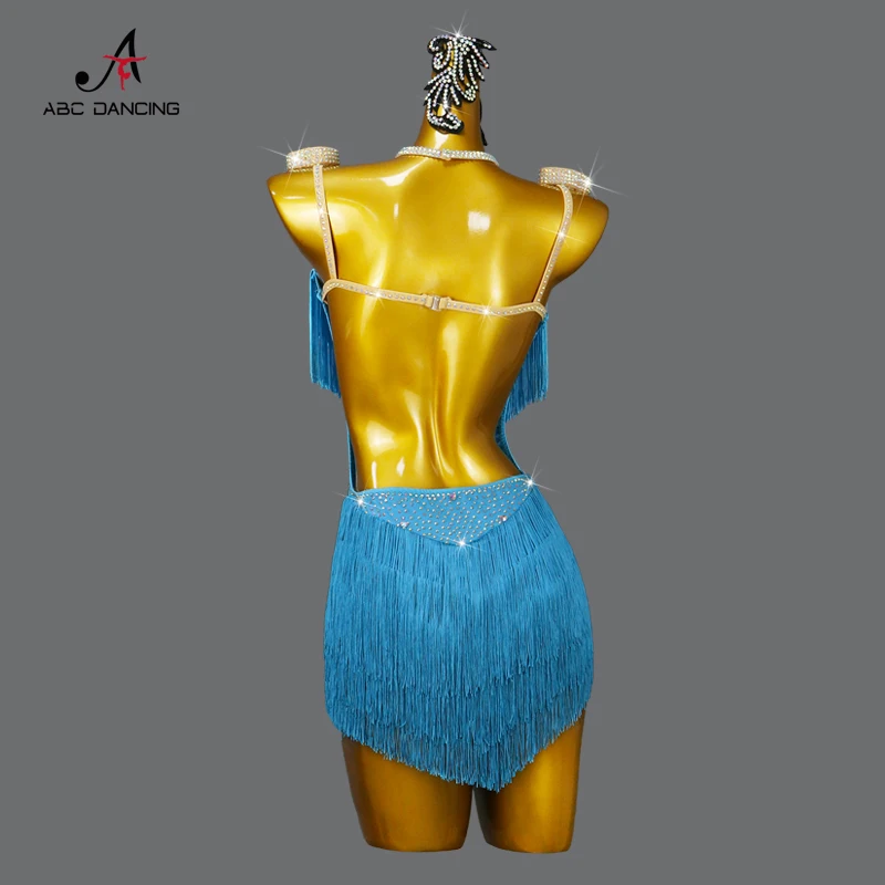 Vestido de baile latino, nuevo traje de fiesta, Ropa de baile para mujer, falda de noche con flecos, ropa de práctica para mujer, disfraz de competición de graduación para chico