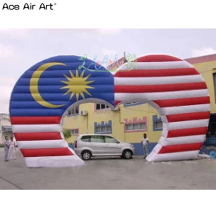 Inflatable Heart Shape National Flag Arch, Factory Made, Customized, Event, Rental, Ace Air Art Manufacture