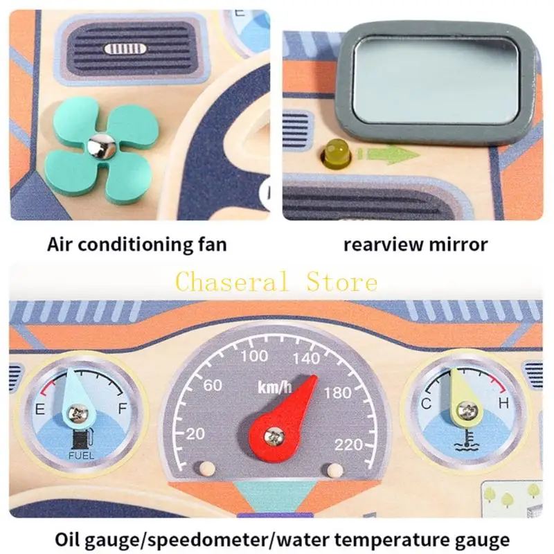 E7CE Interactief realistisch stuurwiel Drukke borden Leren speelgoed met geluidseffect