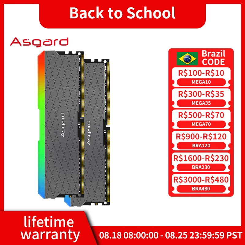 Imagem -06 - Asgard 8gx2 16gx2 3200mhz Ddr4 Rgb Ram w2 Iluminação Impressionante Dual Channel Dimm Memoria Ram 1.35v Ddr4 Rgb Ram para Desktop