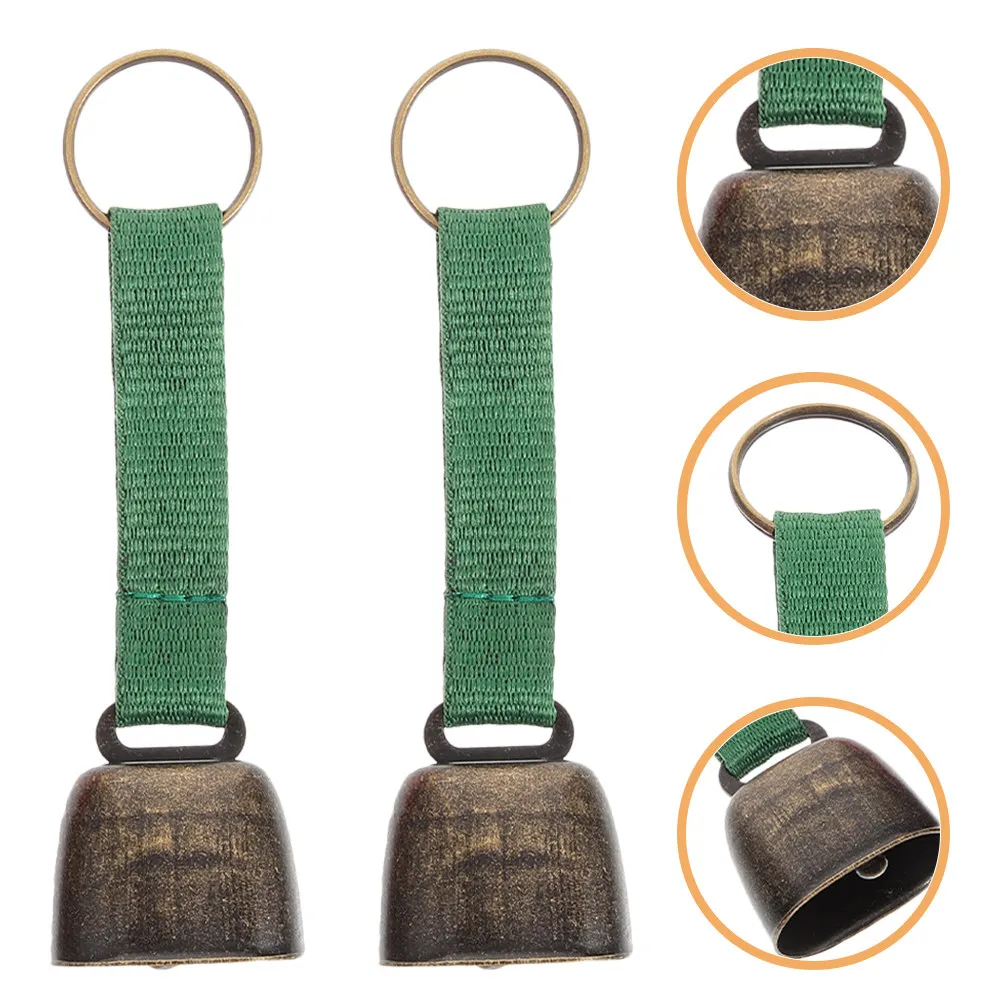 2Pcs Small Lightweight Bear Bell for Outdoor Hiking Camping Climbing Farm Cattle Sheep Pets Anti-Lost Warning Metal Bell Crisp