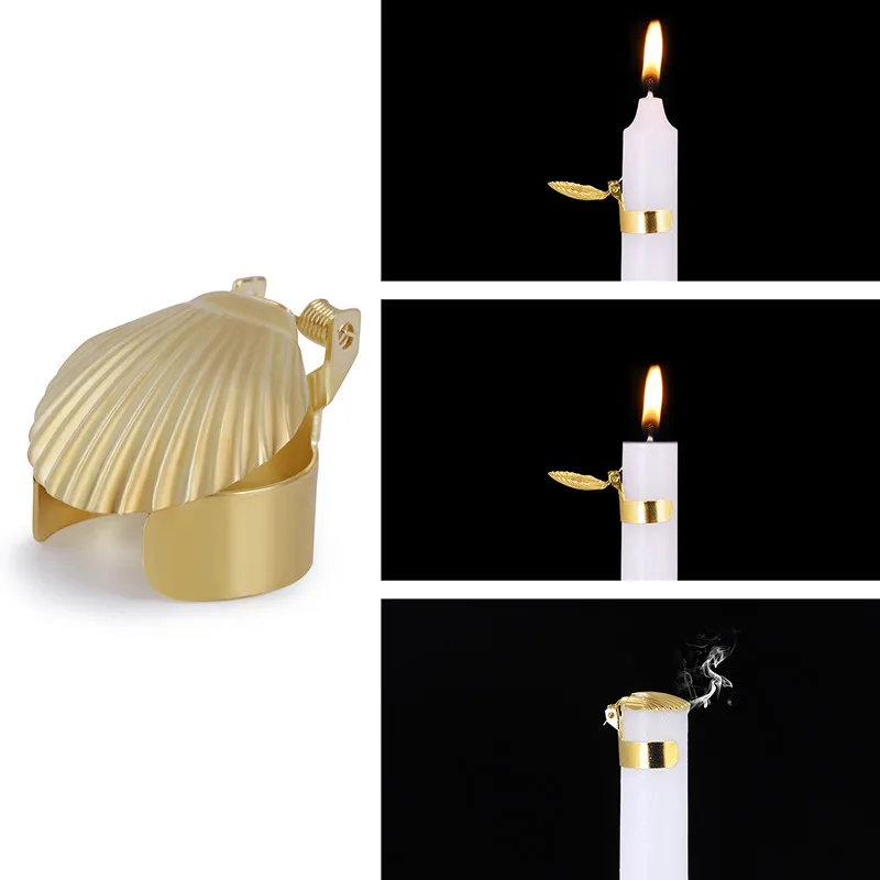 1Pcs Metal Automatic Candle Snuffer Fire Extinguisher Candle Flame Safely Wick Flame Extinguishing Clip for Home Indoor Outdoor