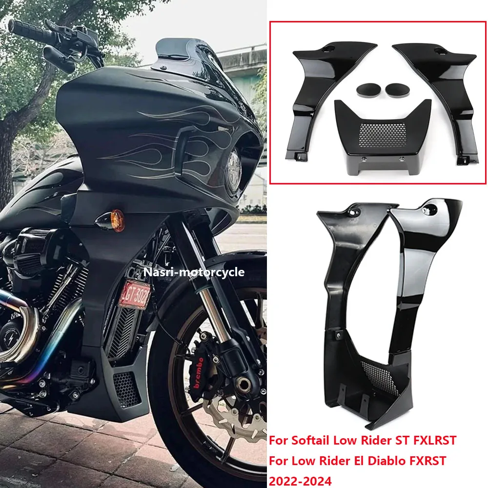 For Harley Softail Low Rider ST FXLRST Motorcycle Side Fairings Spoilers Panels Cover Kit Low Rider El Diablo FXRST 2022 2024