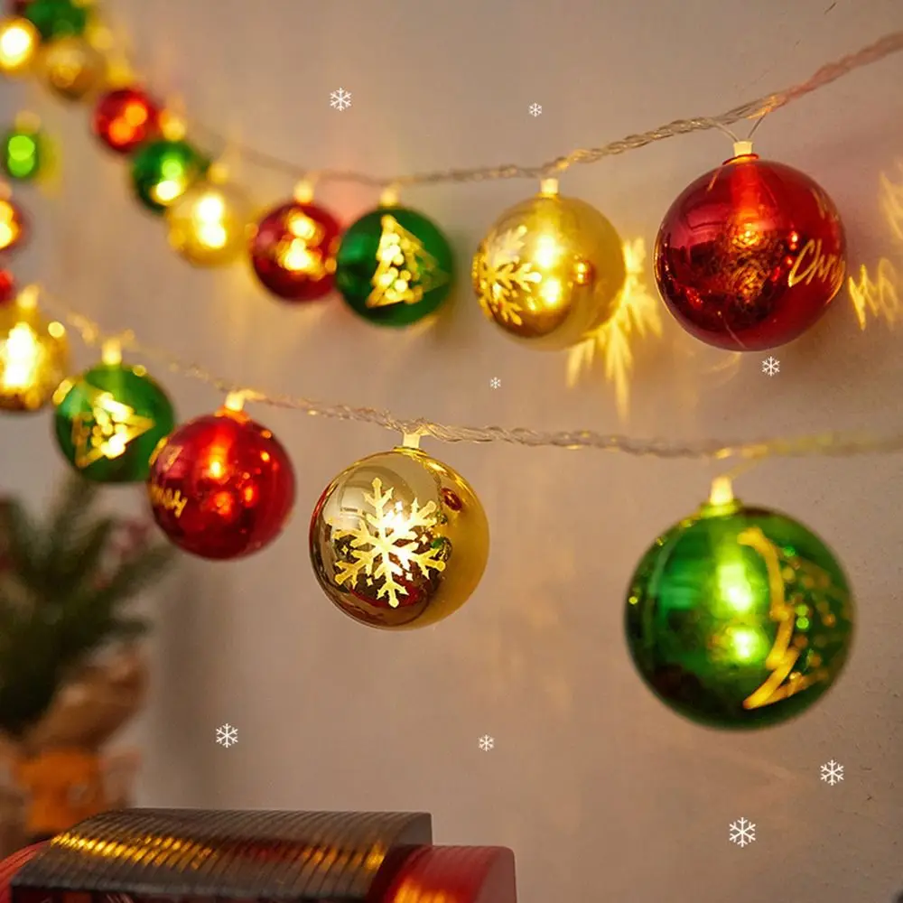 Cosy Christmas Tree Led Fairy Lights Romantic Battery-operated Electroplate Balls Pendants Fancy Atmosphere Hanging