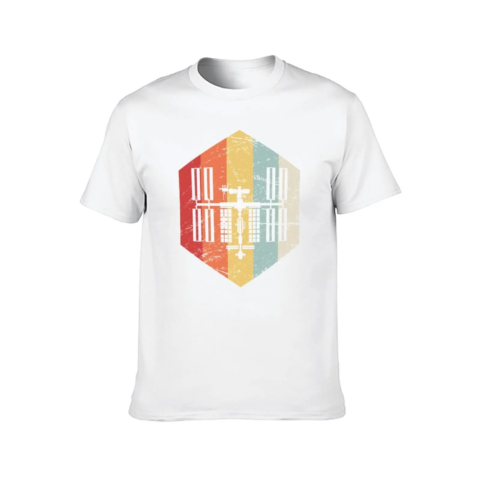 تي شيرت Retro ISS International Space Station Icon تي شيرت أساسي تي شيرت مضحك تي شيرت رجالي