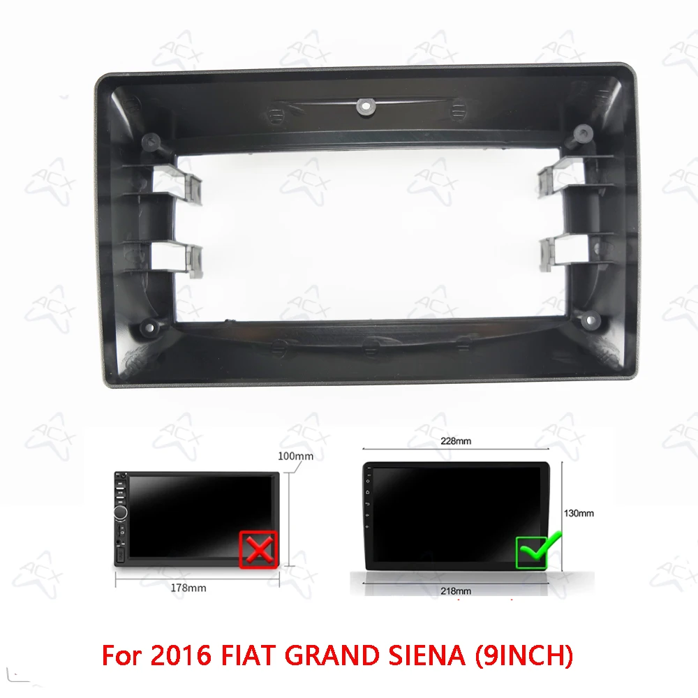 9Inch Car Radio Fascias For 2016 FIAT GRAND SIENA Android Stereo Frame Player 2 Din Head Unit Panel Dash Trim With Cable CANBUS