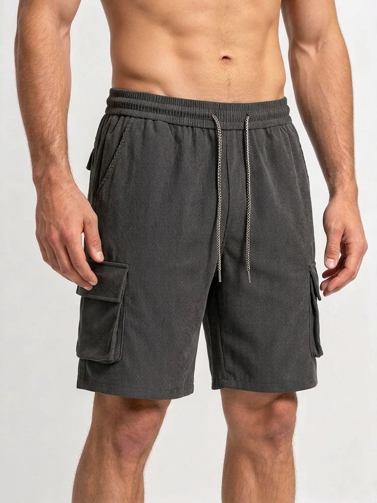 Men's Denim Jute Rugged Check Pattern Athletic Shorts for Men, American Retro Washed Summer Casual Pants