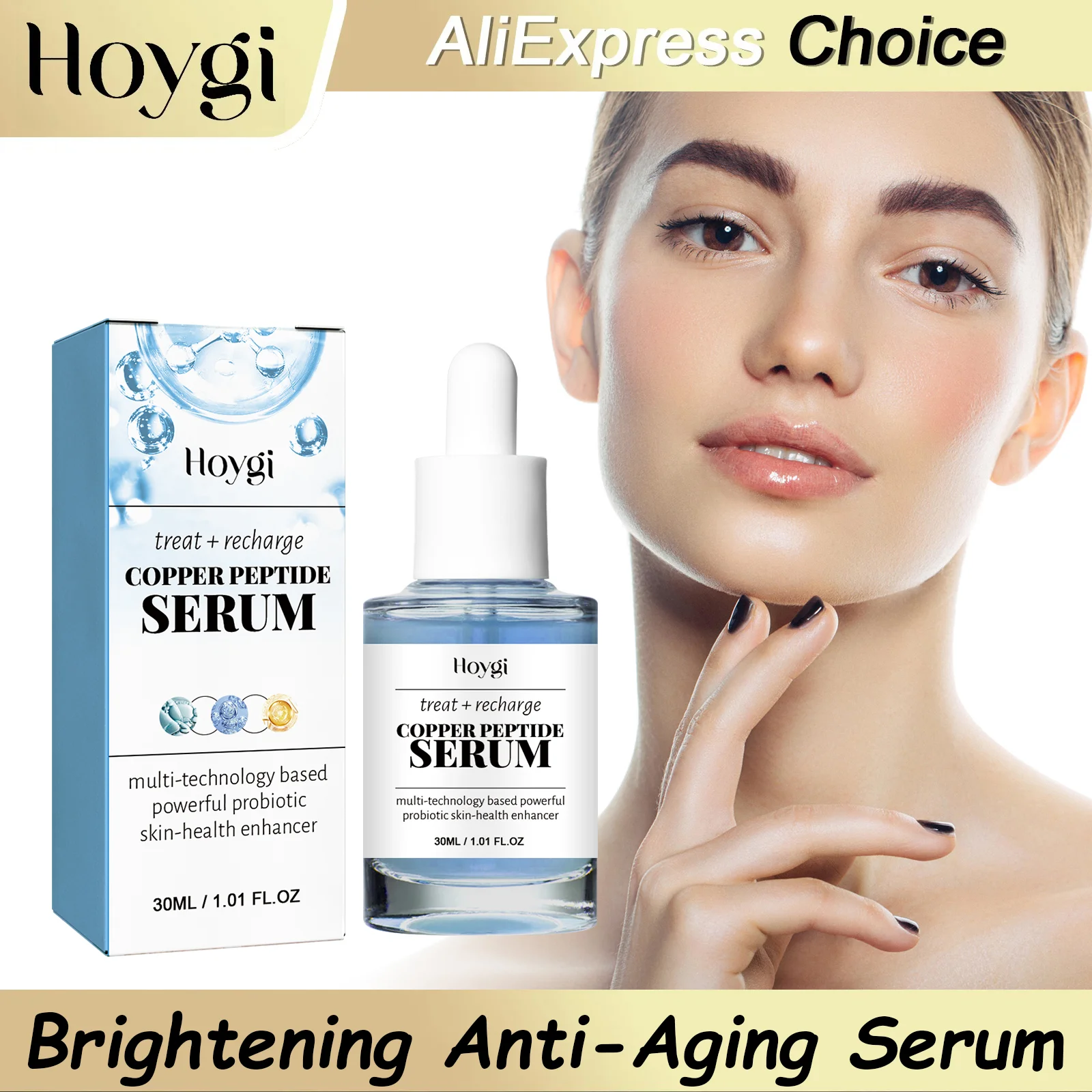 HOYGI Anti Aging Serum Deep Moisturizing Face Skin Firming Hydration Brightening Minimizer Pore Anti Wrinkle Facial Essence