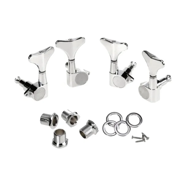 

4pcs Tuning Pegs Machine Bass Machine Heads Heads Silver Zinc Alloy 2L2R Bass Tuners Guitar Parts Accessories