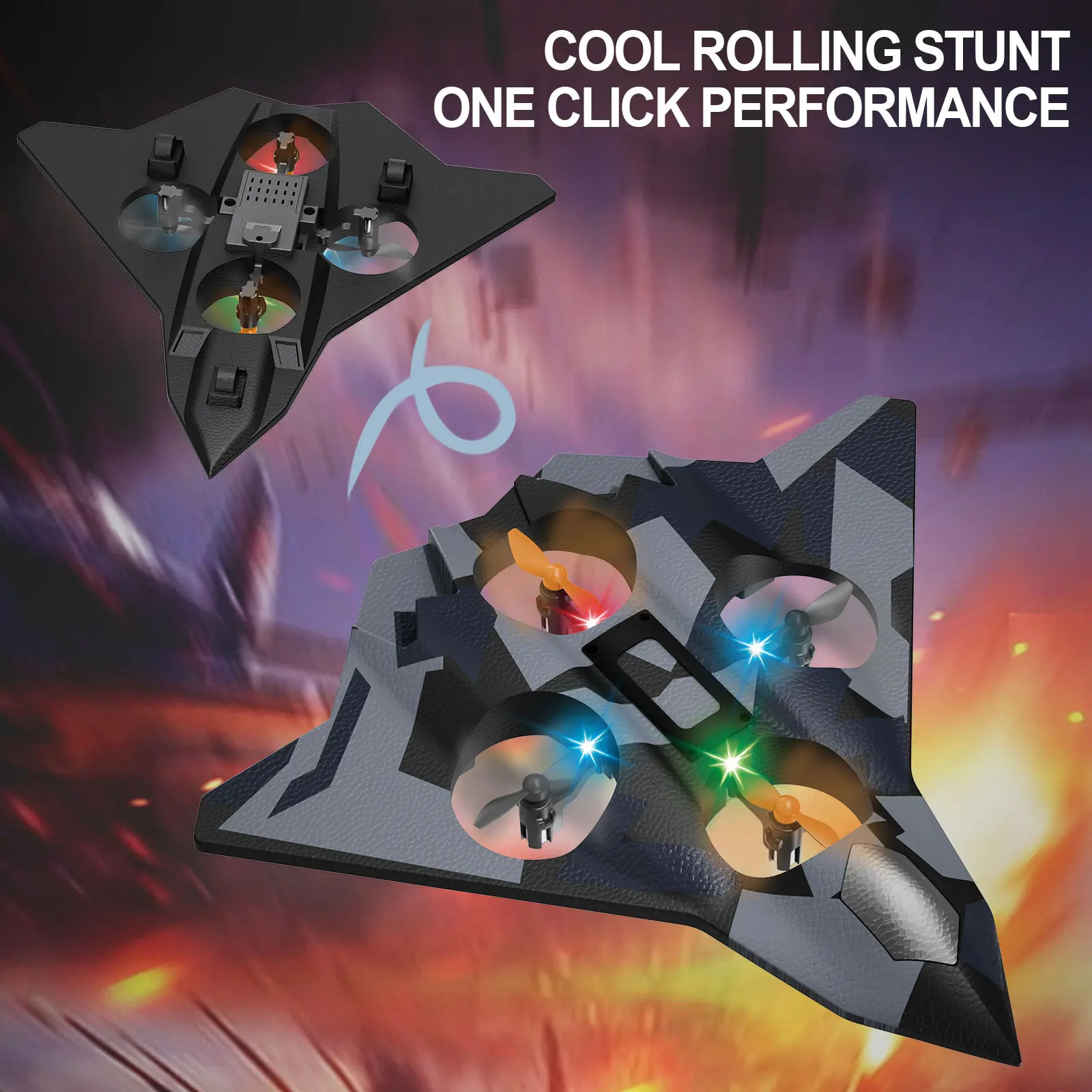 Samolot zdalnie sterowany 2.4GHz, elektryczny, z pianki EPP, RC, myśliwski, z funkcją odwrócenia 360 stopni, prezent dla dzieci na święta.