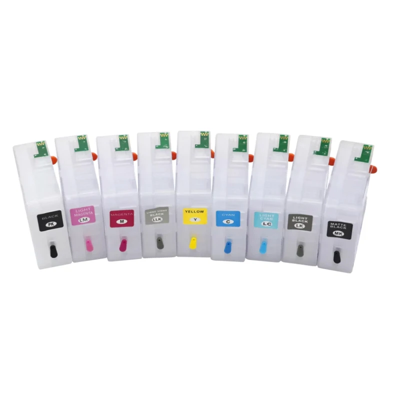 vilaxh T8501 - T8509 Empty Refillable Ink Cartridge For Epson SureColor P800 Printer With Reset Chip