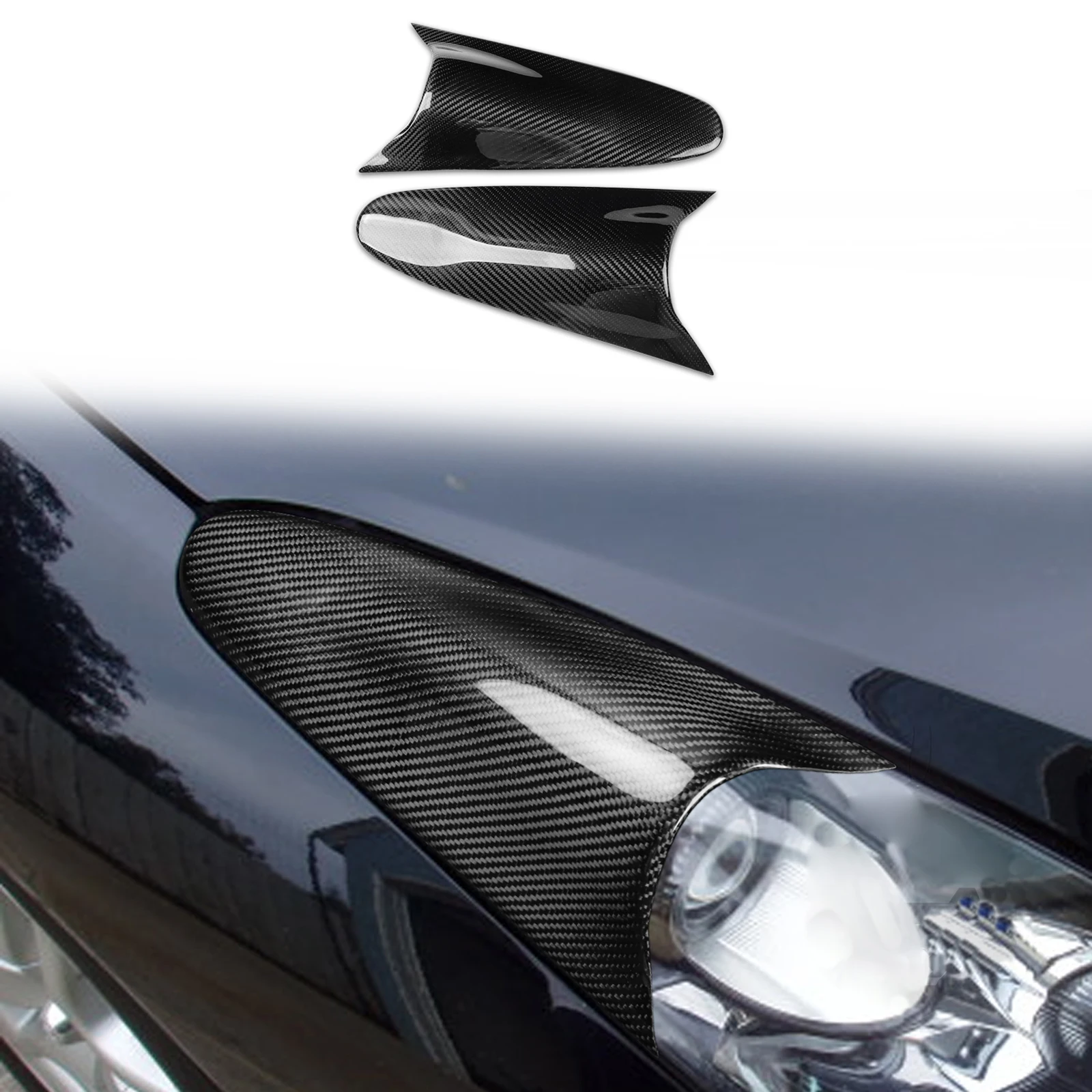 2 Pieces of Headlight Eyebrow Front Eyelid Cover Panel Trim For Toyota Celica 2000 2001 2002 2003 2004 2005