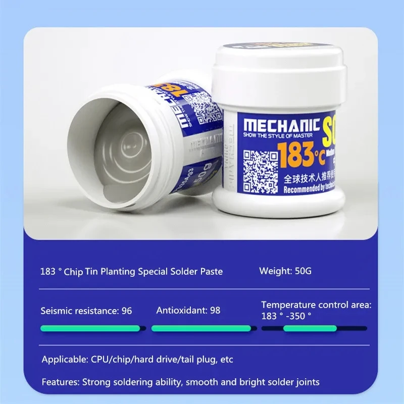 MECHANIC Original Solder Tin Paste 138℃/158℃/183℃/217℃ Melting Point Welding Flux PCB BGA CPU LED Rework Soldering Flux Cream