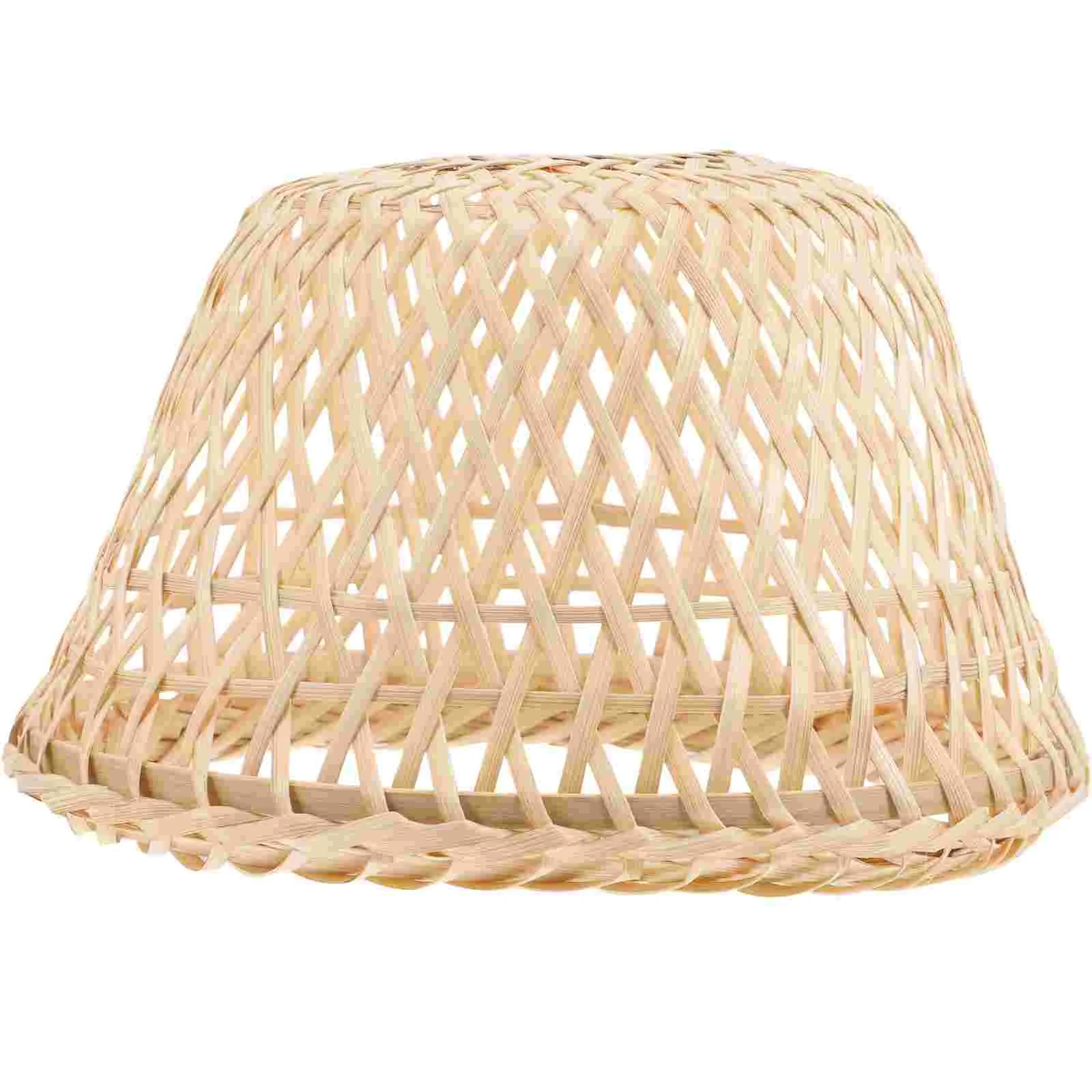 Bamboo Lampshade Protect Light Bulb Small Drum Desk Retro Barrel Shades Lampshades Cover