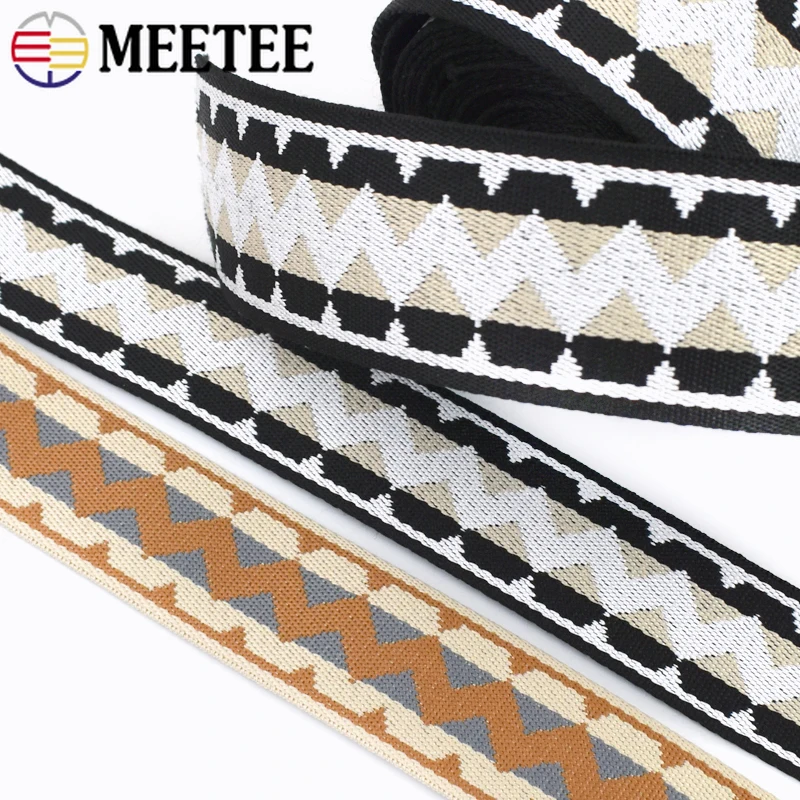 

3-8M 38/50mm Jacquard Webbing Straps Belt Sling Shoulder Bag Strap Backpack Dog Collar Bias Binding Band DIY Sewing Accessories