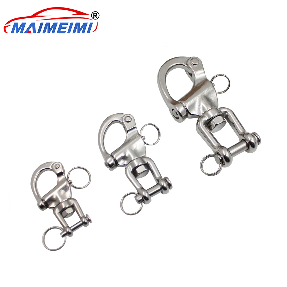 70mm/128mm Marine Swivel Shackle Stainless Steel Spring Shackle Quick Release Chain Link Snap For Sailboat Yacht