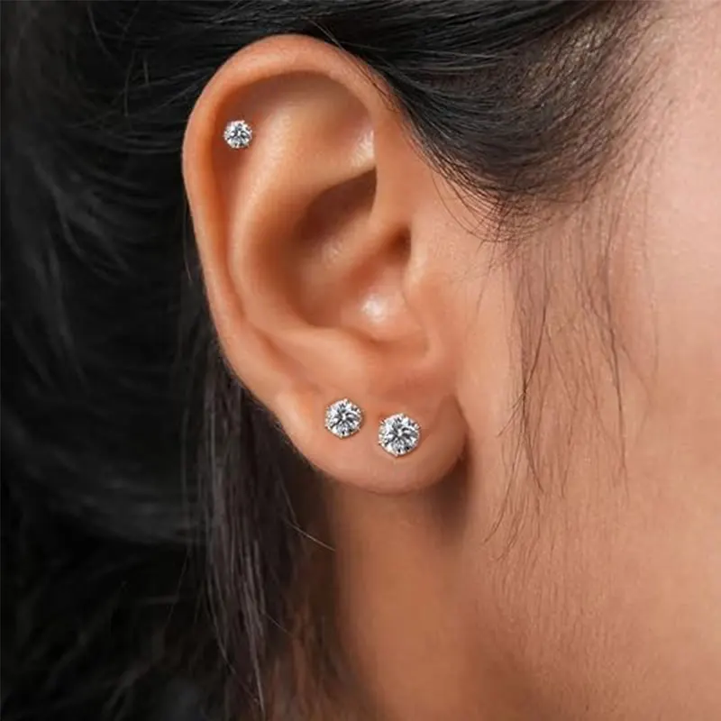 Anting Zirconia perhiasan modis anting tindik aksesoris populer wanita