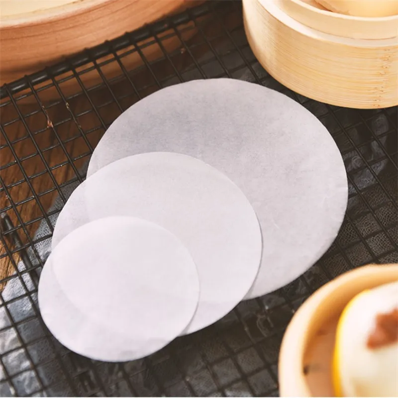 500 Pcs/lot Round 6-15cm Steamed Bun Papers Non-stick Household Snack Bread Cake Steamer Oil Paper Pads