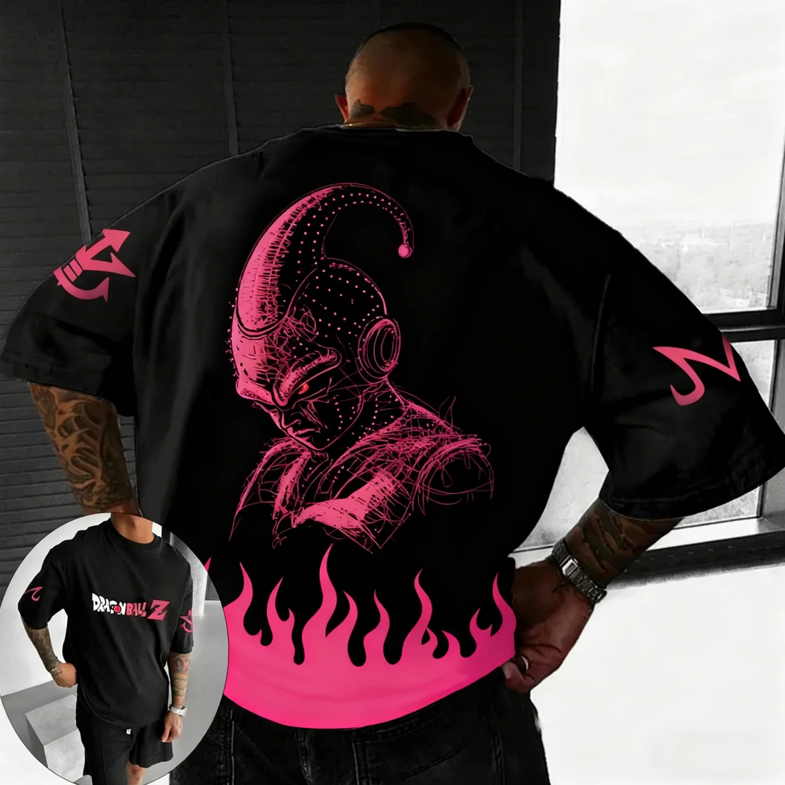 드래곤 볼 일본 애니메이션 프린트 남성 티셔츠 마인 부우 소년 어린이 하라주쿠 반팔 키즈 손오공 티셔츠 여름 의류