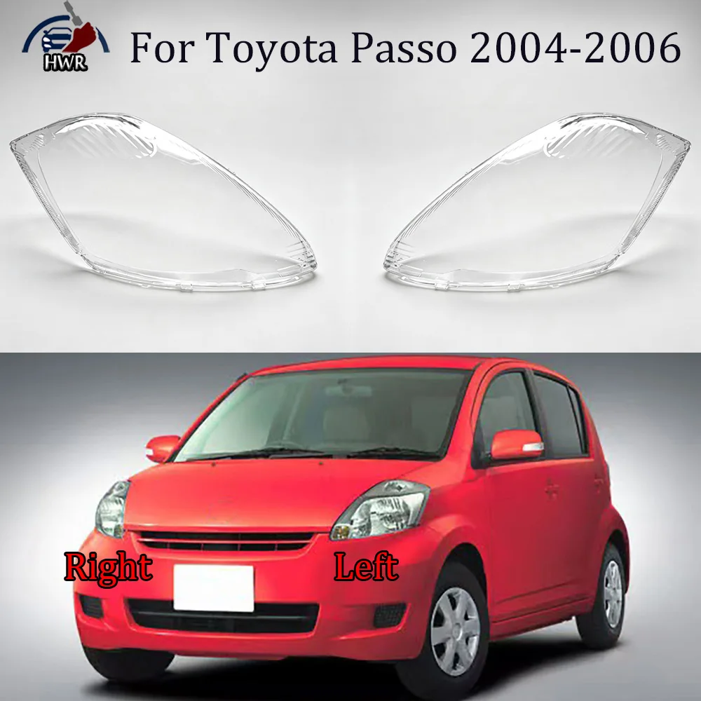 For Toyota 2004-2006 Passo Front Headlamp Lamp Cover Transparent Headlight Shell Lens Plexiglass Replace The Original Lampshade