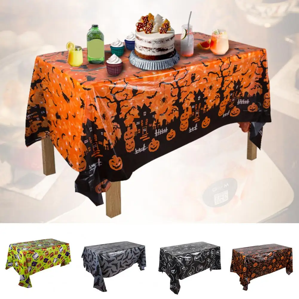 Halloween Table Cloth Christmas Table Cloth Rectangular Smooth Surface Christmas Dining Tablecloth Home Party Decor Tablecover