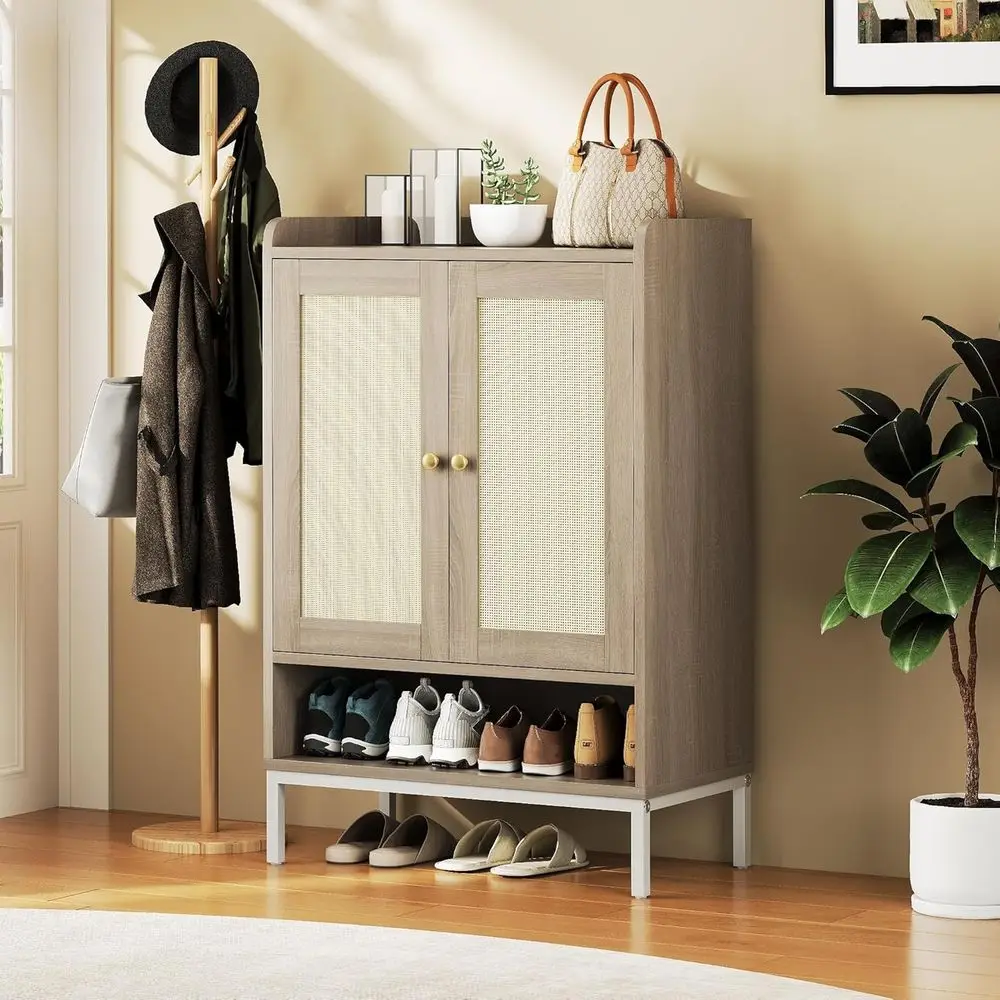 خزانة أحذية قابلة للتعديل مكونة من 5 طبقات لـ 20 زوجًا - لمسة نهائية طبيعية