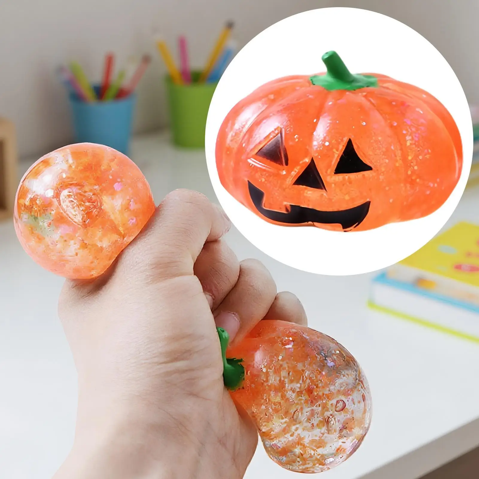 Jouet à presser le Stress, citrouille d'halloween, jouets anti-Stress, boules extensibles, sacs de fête, remplissage pour l'école, pâques, anniversaire, noël
