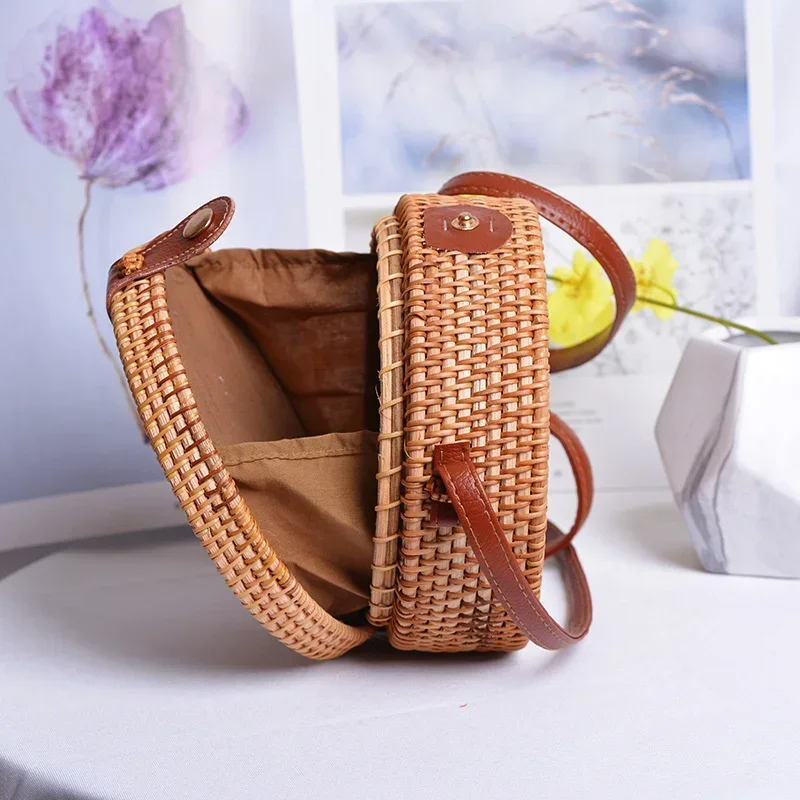 Creative Rattan Bag Organizer Retro Handwoven Hollow Storage Boxes Artistic and Functional