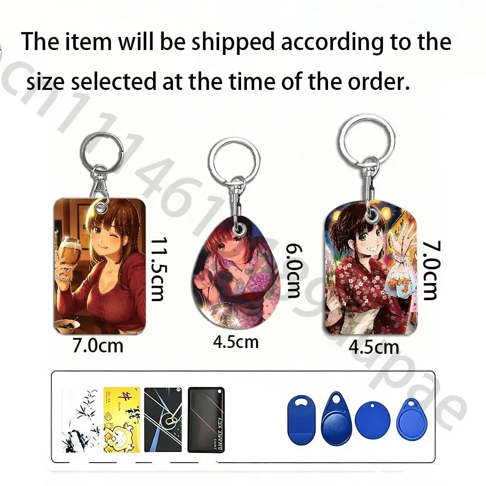 D-Domestic Girlfriend Protective Printed Leather Card Case Metal Keychain Accessory view 2