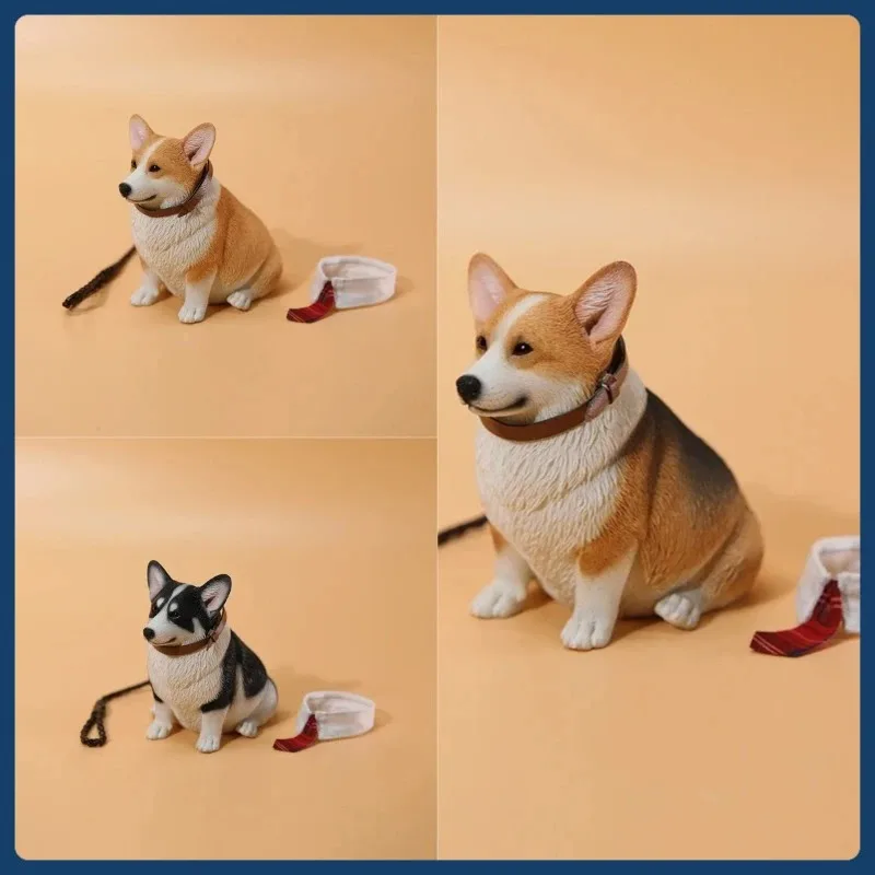 JXK 1/6 Schaal Hars Zithouding Kleine Hond Model Handgemaakt voor 12 ''Actiefiguren Simulatie Dier Ornament Speelgoed