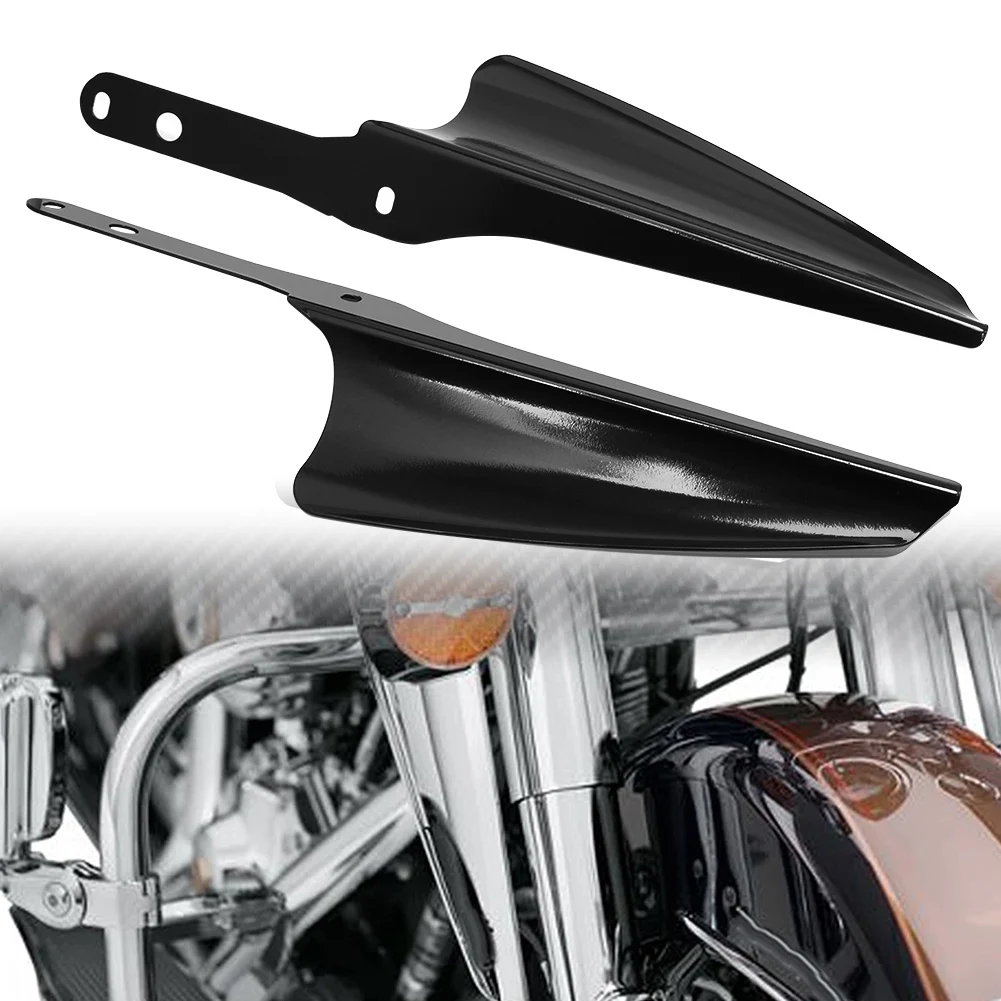 

Motorcycle Light Black Front Fork Mount Wind Deflector Windshield For Harley Touring Electra Street Glide Road King 1995-2020